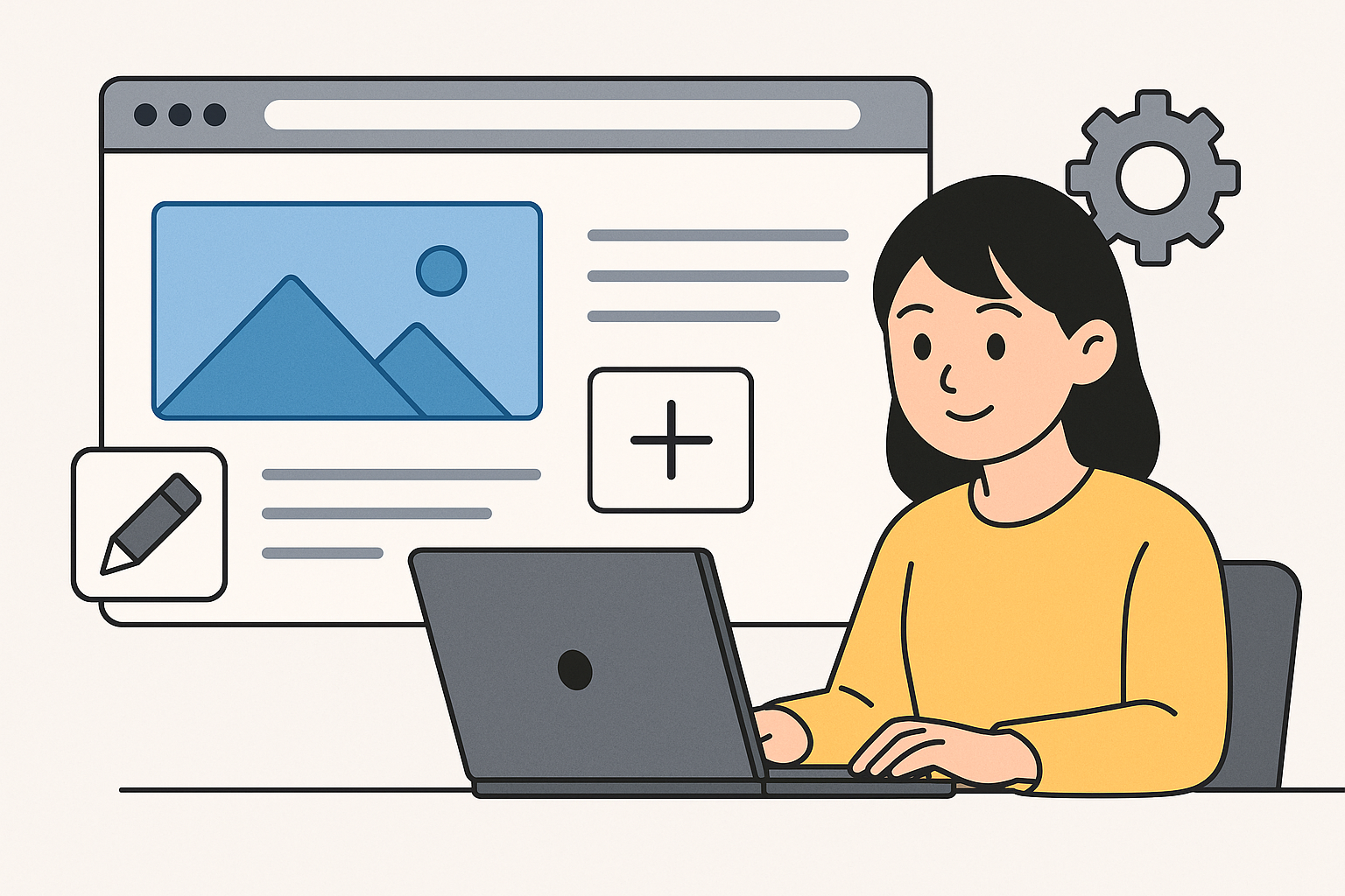 ウェブサイト作成の様子